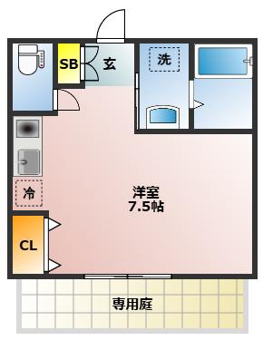 エクリプス練馬(ワンルーム/1階)の間取り写真