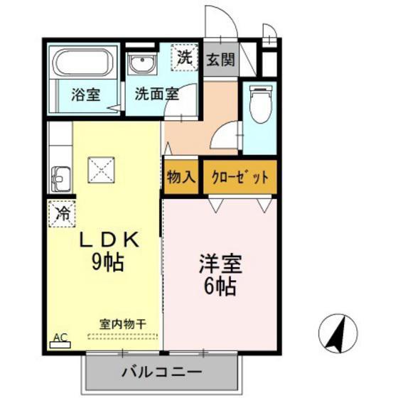 アースフロンティア(1LDK/1階)の間取り写真
