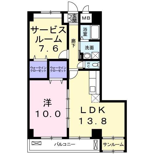 阪急京都線 西院駅(阪急) 徒歩4分 7階建 築12年(1SLDK/7階)の間取り写真