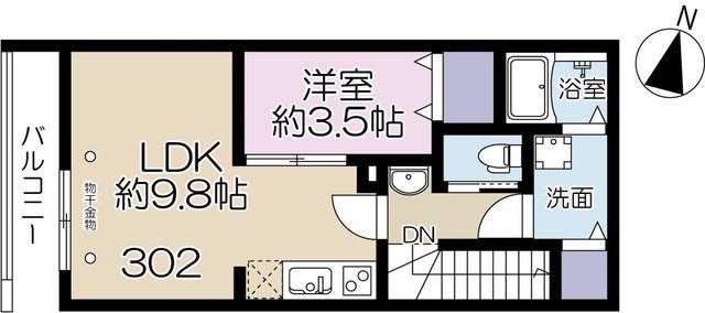 エスパーダ亀有(1LDK/3階)の間取り写真