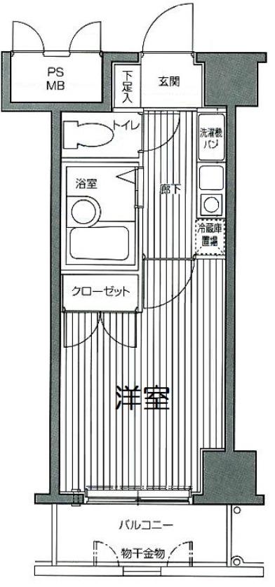 ガラ・シティ笹塚(1K/3階)の間取り写真