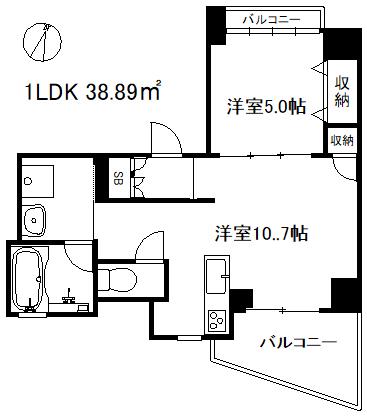 ワコーレ新神戸マスターズレジデンス(1LDK/6階)の間取り写真