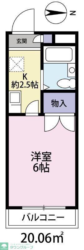 メゾンドーロ(1K/3階)の間取り写真