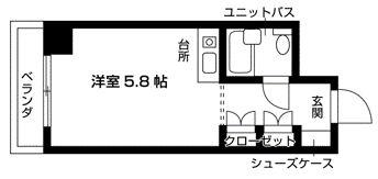 グリーンスクウェアー砧(ワンルーム/5階)の間取り写真