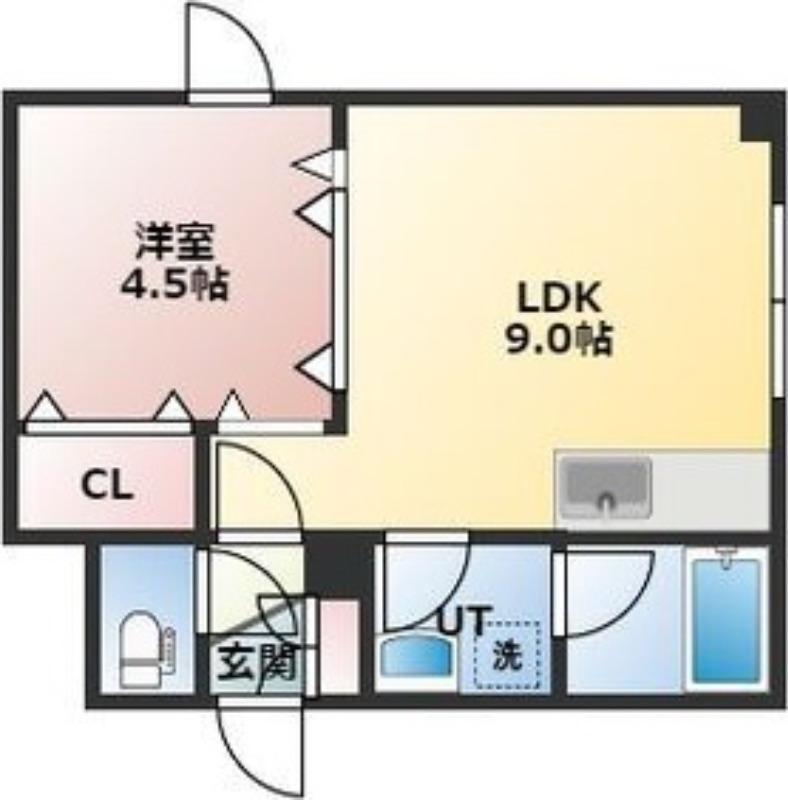 ライブヒア(1LDK/2階)の間取り写真