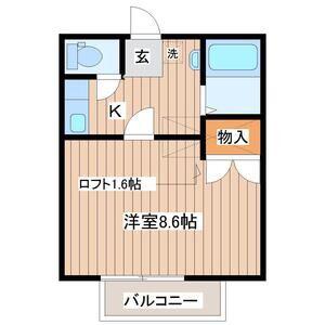 ハイツフレグランス(1K/2階)の間取り写真