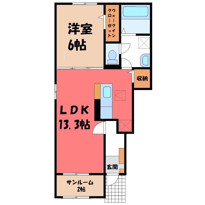 ニューライズ藤 II(1LDK/1階)の間取り写真