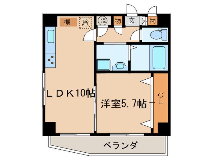 PROSPERITE(1LDK/2階)の間取り写真