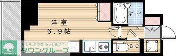 RIDGE堀田(1K/9階)の間取り写真