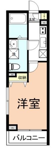 MURO三軒茶屋(1K/4階)の間取り写真