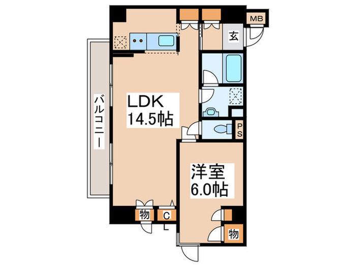 近藤ビル(1LDK/8階)の間取り写真