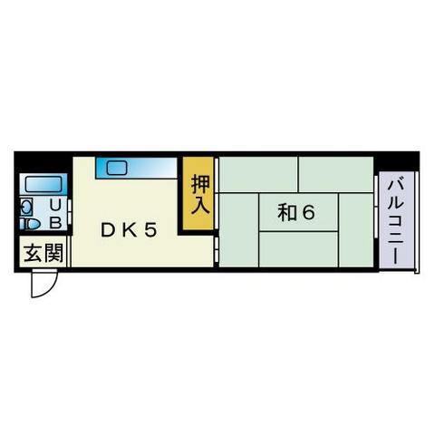 諌山ビル(1DK/2階)の間取り写真