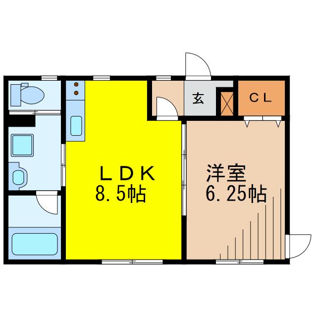 エレメントヒルII(1LDK/1階)の間取り写真