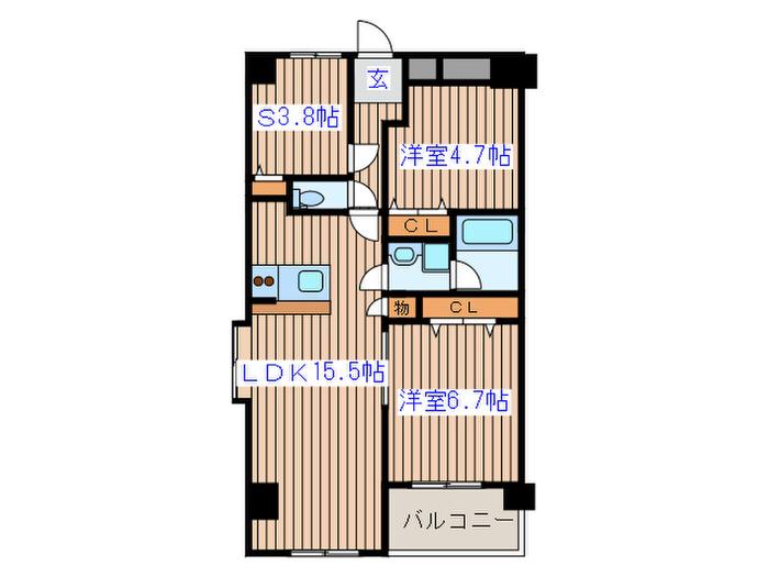 ディアグレイス五輪(2SLDK/4階)の間取り写真