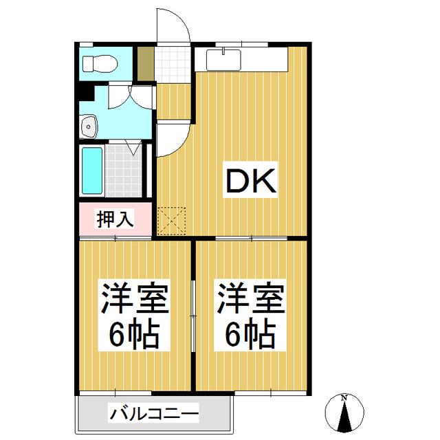 フレグランス会(2DK/1階)の間取り写真