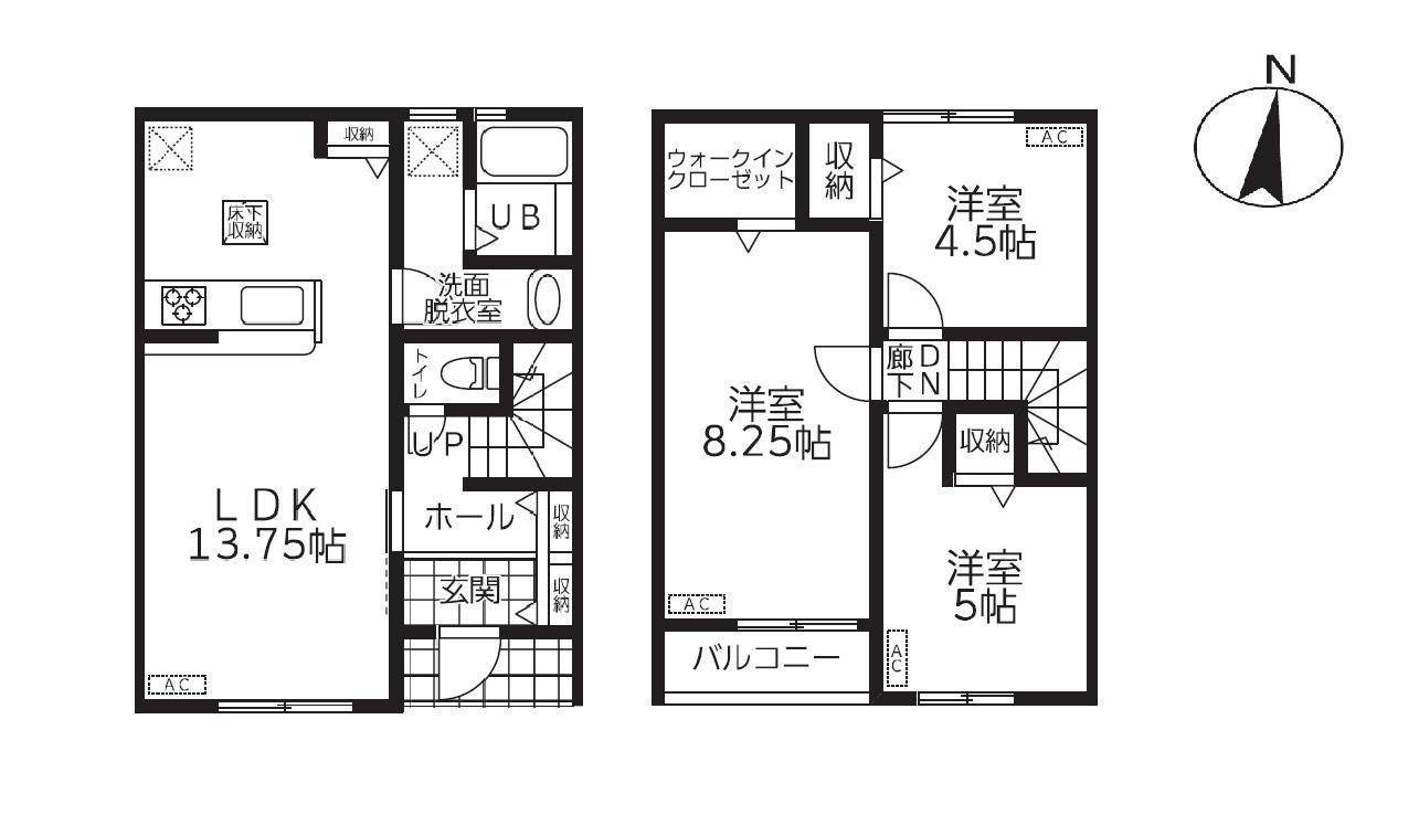 リーブルファイン熊谷円光(3LDK/1階)の間取り写真