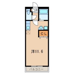 シャンブル英美(ワンルーム/2階)の間取り写真