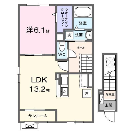 グラン・パティオIII(1LDK/2階)の間取り写真