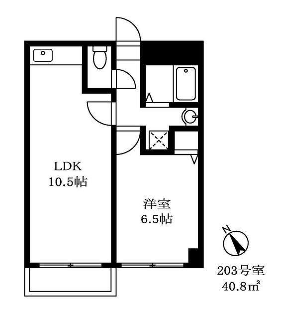 グランモナークヒロタ(1LDK/2階)の間取り写真