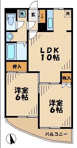 ベルウッド(2LDK/1階)の間取り写真
