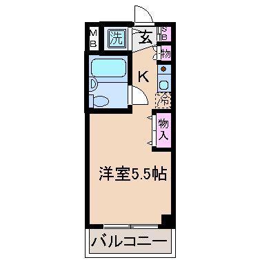 コスモハイム元住吉(ワンルーム/4階)の間取り写真