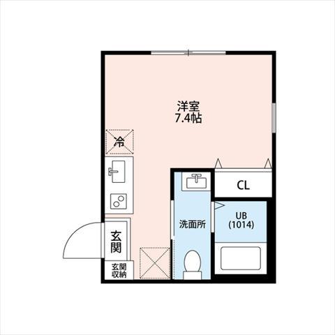 ラフィーネ西谷B(ワンルーム/1階)の間取り写真