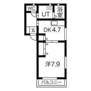 サンピュアフレンズ(1DK/2階)の間取り写真
