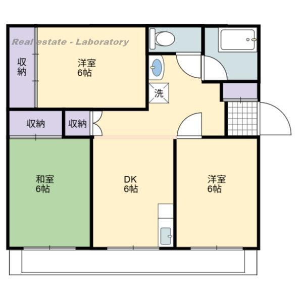 崎原第2マンション(3DK/2階)の間取り写真