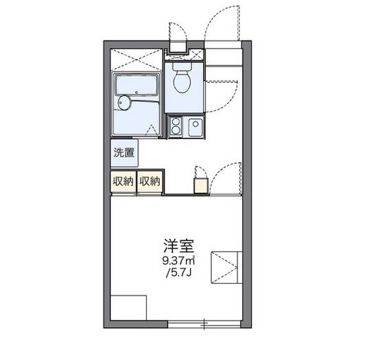 レオパレスR250岡山東(1K/1階)の間取り写真