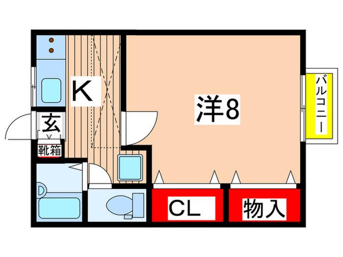 セルシオ蒲町東(1K/2階)の間取り写真