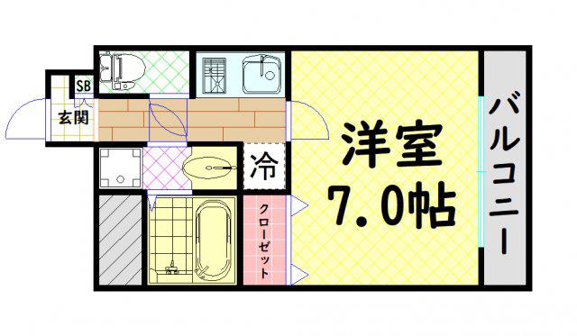 ワールドアイ大阪ドームシティII(1K/10階)の間取り写真