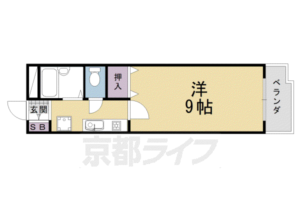 フォレスト醍醐(1K/1階)の間取り写真