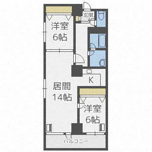 INOVE札幌南7条II(2LDK/8階)の間取り写真