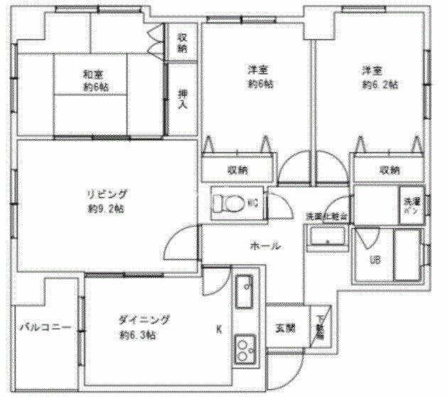 横浜コスタセイス(3LDK/5階)の間取り写真
