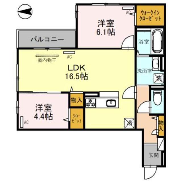 クラシスト加美正覚寺(2LDK/3階)の間取り写真