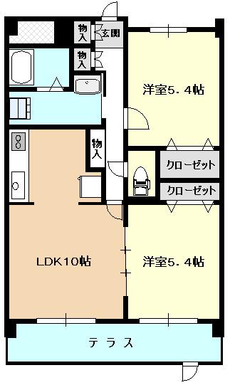 アズュール戸田公園(2LDK/1階)の間取り写真