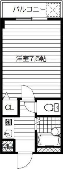 ハイツアズール(1K/1階)の間取り写真