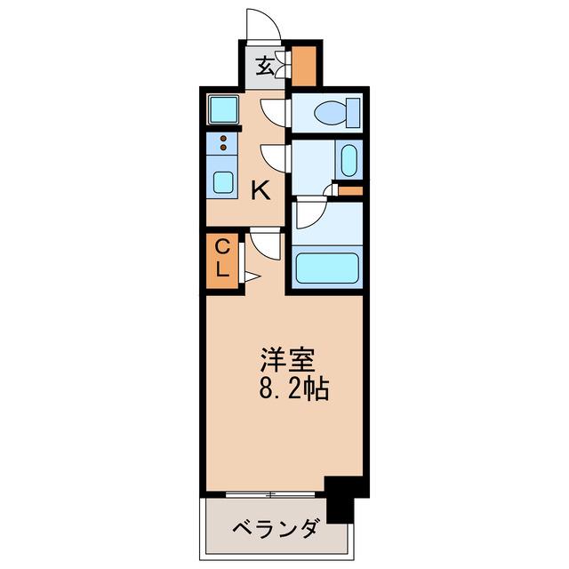 リヴシティ泉(1K/10階)の間取り写真
