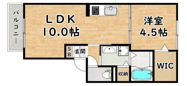 フォートレスIII(1LDK/1階)の間取り写真