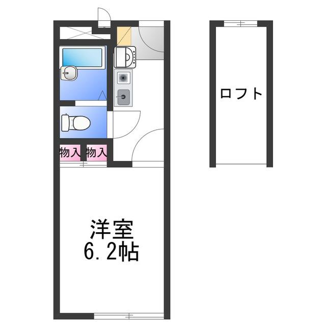 レオパレスメルツェIII(1K/2階)の間取り写真