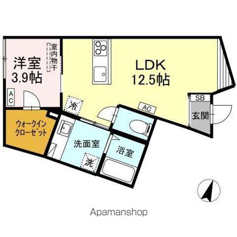 桜新町テラス(1LDK/1階)の間取り写真