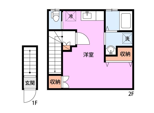 ベル今朝白(ワンルーム/2階)の間取り写真