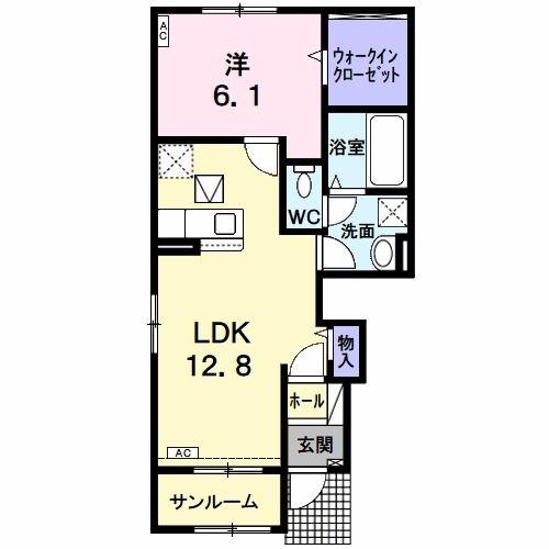 CIELII(1LDK/1階)の間取り写真