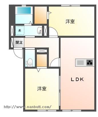 エルメゾンローズ(2LDK/2階)の間取り写真