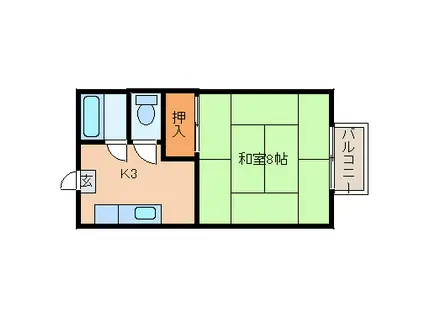 太田コーポII(1K/2階)の間取り写真
