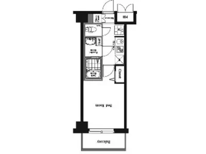 グランカーサ行徳(1K/5階)の間取り写真