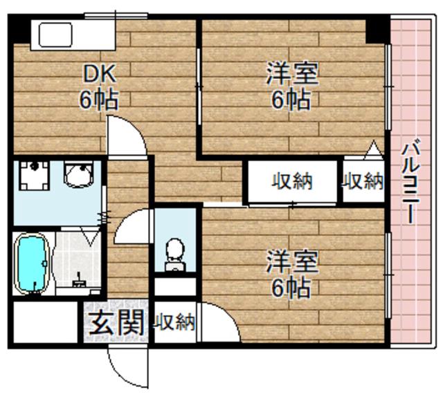 735柳ビル(2DK/2階)の間取り写真
