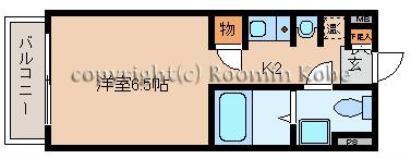 カーサ王塚台(ワンルーム/4階)の間取り写真