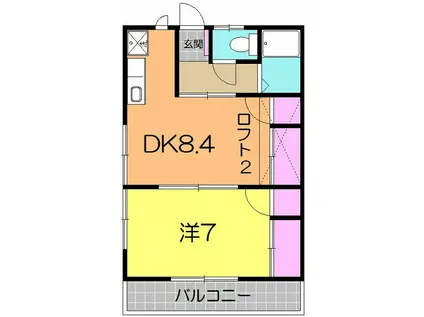 エクセレント大菊(1DK/2階)の間取り写真
