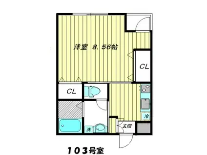 レジデンス大森(1K/1階)の間取り写真